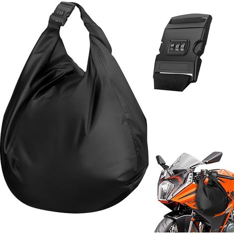 Bolsa bloqueable para casco de moto, bolsa grande de 30 L para cascos de motocicleta, esquí, bicicleta, equitación, baloncesto y fitness, bolsa de almacenamiento impermeable para moto (1/4)