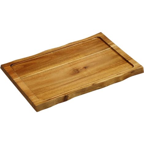 Tagliere in legno di acacia certificato FSC con bordo naturale, 37,5x24x1,8 cm (1/4)