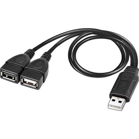 Câble répartiteur USB, câble de charge répartiteur USB 2.0 A mâle vers double USB femelle en Y (1/5)
