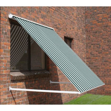 TENDA DA SOLE A CADUTA BALCONE SENZA CASSONETTO 3x2,5 MT VERDE /BIANCO RIGATO BRACCI 4901 (1/2)