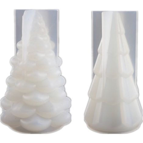 Arbre De Noël En Résine - Lumière De Nuit Pour Décoration De Noël - Compatible Avec Guirlandes Lumineuses - 2 Pièces (1/2)