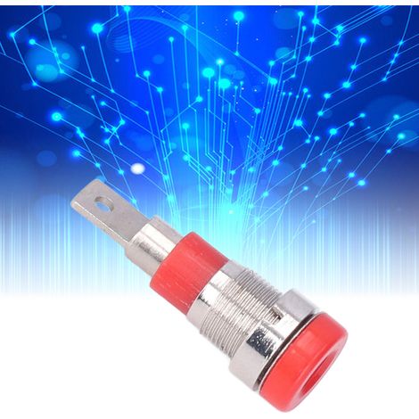 Prise banane 4 mm, bornes en cuivre pur, connecteur de panneau à fiche banane, bornes de câblage rouges. (1/5)