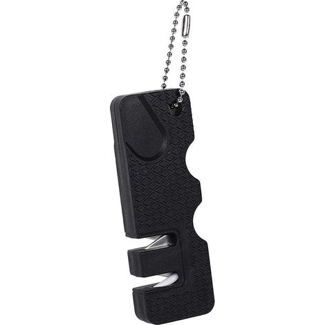 Professioneller Messerschärfer, tragbarer 2-in-1-Handschärfer für Messer und Scheren mit rutschfester Basis zum Grob- und Feinschärfen, Abziehen, Entgraten, Formen und Schleifen (1/5)