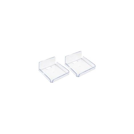 Lot de 2 petites étagères murales flottantes en acrylique transparent Adhésives sans perçage pour moniteur de bébé, haut-parleur intelligent, affichage de fenêtre (étagère à coller, mini) (1/5)