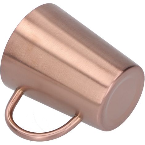 Mug à bière/café/eau en acier inoxydable 304 de 340 ml avec poignée, double paroi, couleur or rose (1/5)