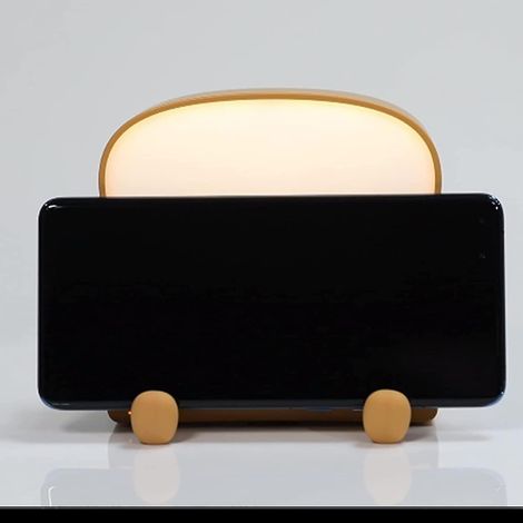 Veilleuse à piles mignonne et ravissante, lampe de nuit LED en forme de pain grillé, rechargeable et avec minuterie, cadeau idéal pour une femme. (1/4)