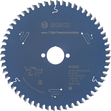 Bosch – Lame de scie circulaire pour stratifiés haute pression 190 x 30 x 2,6 mm – Dents Microteq extra-dures – Compatible scies circulaires – 2608644135
