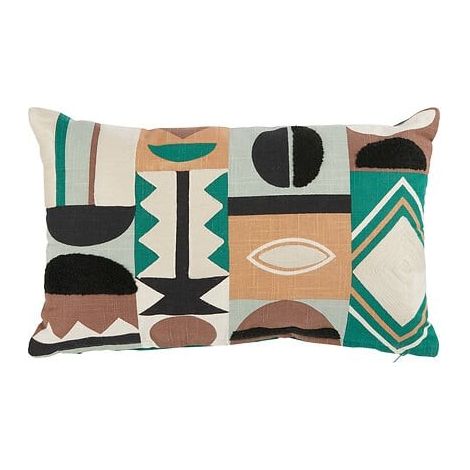 Cuscino ricamato malakite verde 30x50cm - Atmosphera créateur d'intérieur (1/5)