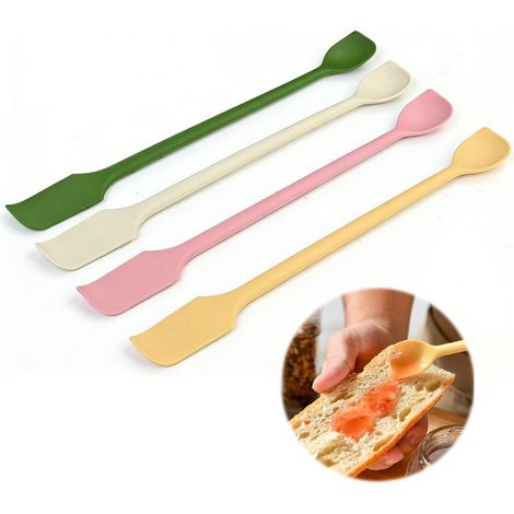 4er Set Mini Teigschaber Silikon, Doppelköpfig Spatel für schmale Öffnungen