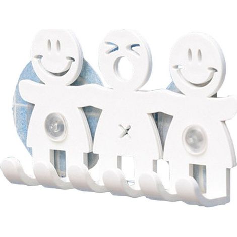 Niedlicher Smiley-Handtuchhalter mit Saugnapf für Badezimmer und Küche (1 Stück)