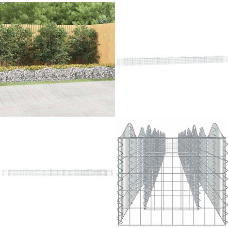 Lit surélevé à gabions arqué 800x50x50 cm Fer galvanisé - Jardiniere En Gabion - Bordure Jardin - Bac Acier - Pot Fleuri Extérieur - Décoration Jardin - Home & Living (1/5)