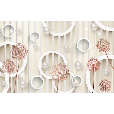 Papier peint panoramique - Fleurs 3D - 130 cm x 81 cm (1/2)