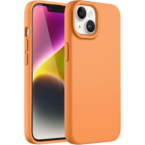 Handyhülle Silikon iPhone 14 6,1 Zoll Stoßfest Gelborange (1/5)