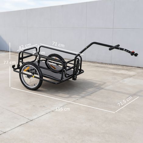 Remorque à vélo pliable, remorque cargo pour vélo, capacité de charge de 36 kg, 156 x 72 x 82 cm (1/5)