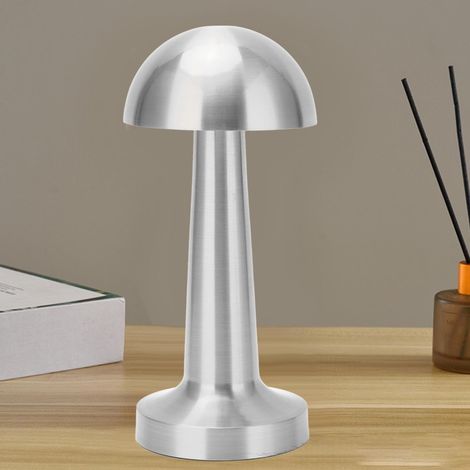 Lampe de table miniature sans fil pour bars et restaurants, alimentée par batterie rechargeable, tactile, 3 couleurs réglables, veilleuse de chevet portable en métal, mini lampe de table, décoration e (1/5)