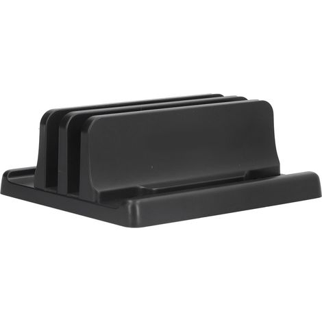 Support vertical en plastique pour ordinateur portable, étagère de rangement de bureau, accessoires pour ordinateur portable, double ouverture (1/5)