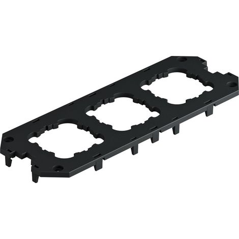 OBO Bettermann Placa de cubierta para UT4, 3 dispositivos de soporte 28x76x13 Poliamida negro grafito RAL 9011, 7408789