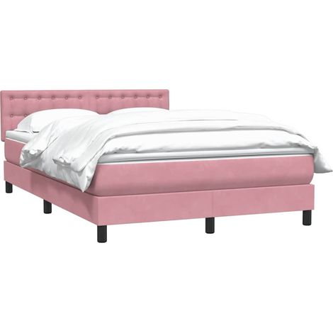 Boxspringbett mit Matratze Rosa 140x220 cm Samt vidaXL