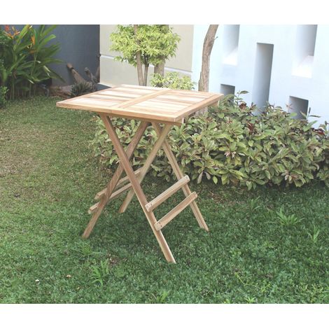 Teak Klapptisch Natur Holztisch Gartentisch Balkontisch Campingtisch Beistelltisch Bistrotisch Partytisch Kaffeetisch Tisch