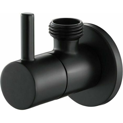 Robinet d'angle design - Raccord mural AG 1/2" - Raccord 1/2" - Avec poignée - En laiton - Chromé Carivent (1/5)