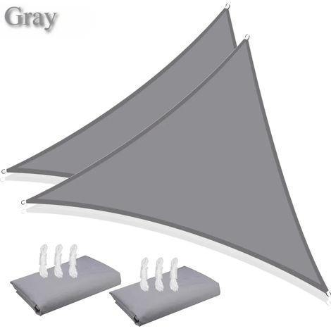 (Gris, deux 5M) Auvents pare-soleil imperméables et résistants aux UV pour jardins, patios et terrasses. (1/5)