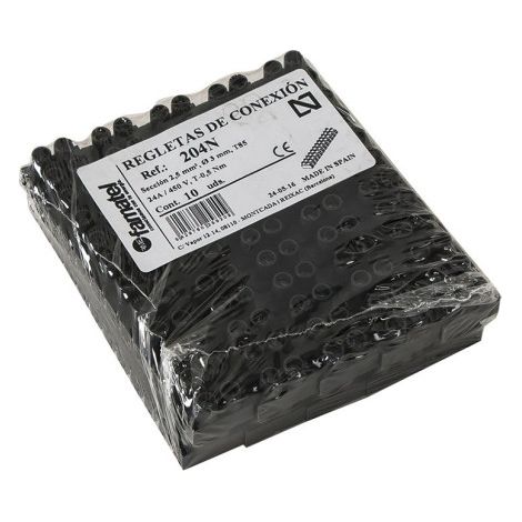 REGLETA CONEXION 2,5 MM NEGRA 12 ELEMEN - FAMATEL