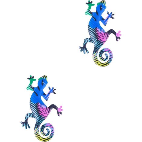 Lot De 2 Sculptures Murales En Forme De Lézard Et De Gecko Décoration À Suspendre (1/5)