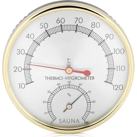 Soavoa Thermomètre Hygromètre Sauna Analogique Métal Précis pour Bien-être Maison (1/5)