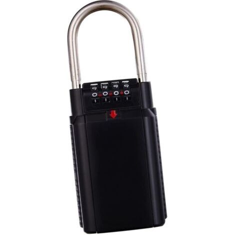Green Mobility-Boîte à clés sécurisée , sans installation requise, serrure à combinaison à 4 chiffres, crochet métallique robuste pour ranger et partager les clés, noire (1/4)
