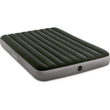 Intex 64109 - Materasso Gonfiabile Dura-Beam Prestige Downy Matrimoniale, PVC, Verde Scuro, 152x203x25 cm (1/4)