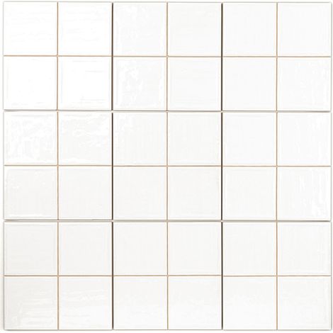 Carrelage Mur Ceramic Connection White Brillante 20x20 PRÉ-DÉCOUPÉ (10x10)