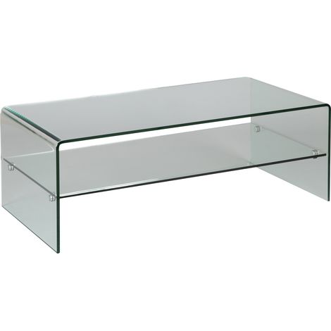 Table basse rectangulaire 120x60x43 cm en verre - GLASS