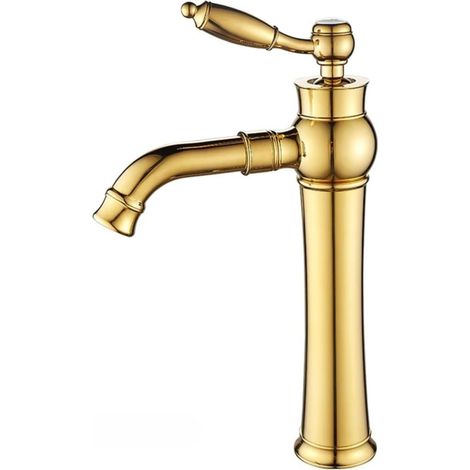 Robinet de lavabo - laiton - doré - surélevé - monocommande (1/5)