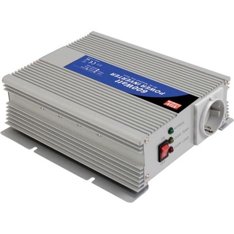 Mean well - convertidor dc-ac - onda senoidal modificada - 600 w - toma de tierra lateral