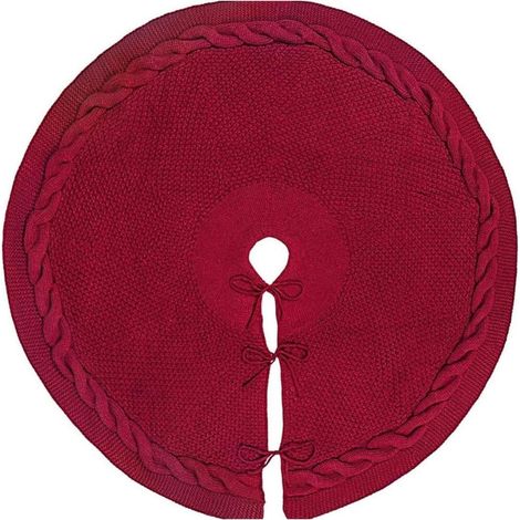 Roter Weihnachtsbaumrock, 92 cm runder Baumsockelbezug, für Party- und Baumdekoration, Weihnachtsbaumschürze, Weihnachtsbaumrock-Dekorationen