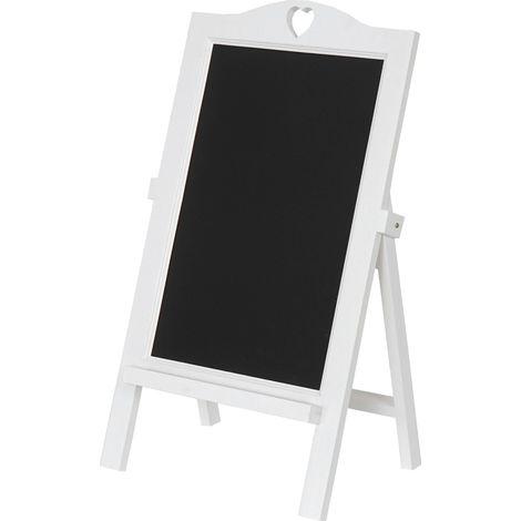 [NEUWERTIG] Werbetafel HHG-003, Aufsteller Kreidetafel Kundenstopper Dekotafel, 66x39x33cm weiß lackiert