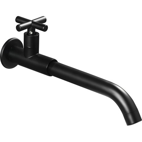 Robinet Évier de Mural Eau Froide Noir, 26 cm (1/5)
