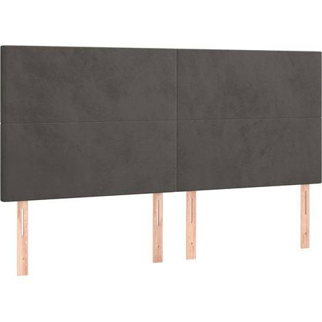 Maison Exclusive - Čelo postele tmavě šedé 180x5x118/128 cm sametové (1/5)