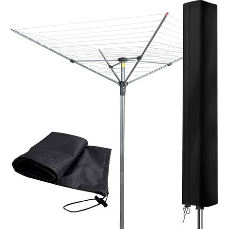 Housse Sechoir Parapluie ImperméAble, 420D Universelle Housse Seche Linge avec Fermeture Eclair, Parapluie Housse De Rangement pour éTendoir RéSistante Aux IntempéRies(160x15x15cm) (1/5)
