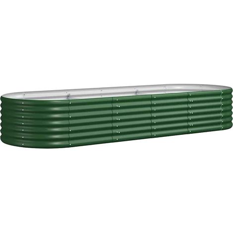 Fioriera da giardino Letto Giardino Acciaio Zincato 224x80x36 cm Verde (1/4)
