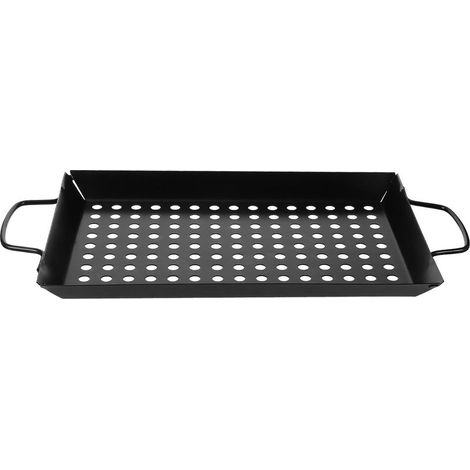 Plaque de Barbecue Perforée 30x20x2,5 Cm en Matériau Alimentaire Résistant la Chaleur, Panier à Cuisson pour Légumes et Grillades en Extérieur, Poêle à Frire Antirouille (1/5)