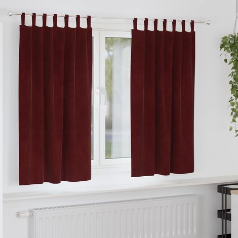 Verdunkelungsvorhänge 2 pcs Weinrot 140 x 175 cm Samt