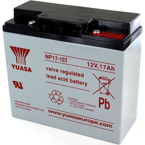 Yuasa – Batterie plomb 12V 17Ah étanche – Système AGM sans entretien – Longue durée de vie – Bac ABS flamme retardante