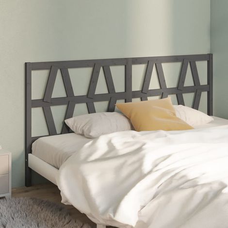 Tête de lit Gris 206x4x100 cm Bois massif de pin (1/5)