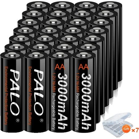 Batterie AA rechargeable, capacité 3000mAh, technologie Ni-MH, 1.2V-a, 28pcs Pile AA (1/2)