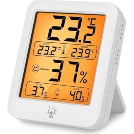 Intérieur Thermomètre Hygromètre Numérique,1 Pièces D\'humidité de température avec rétro-éclairage, à réponse rapide 5 s, Indicateur & Moniteur humidité et de Température (1/4)