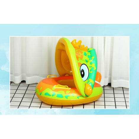 Green Dinosaur Baby Pool Seat, Baby Swimming Ring, Inflatable Swimming Ring, Pool Float for Baby Kid (1/5)