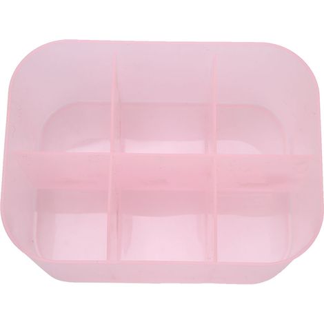 Boîte de rangement pour nail art, étui de rangement pour ongles, organisateur d'outils avec 6 compartiments pour maquillage et manucure, rose (1/5)