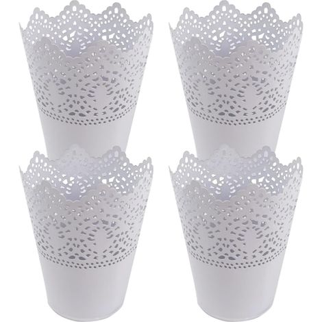 Set mit 4 durchbrochenen Stiftehaltern in Blumenform, Aufbewahrung für Pinsel und Pflanzen, Schreibtischaccessoire und Dekoration (1/5)