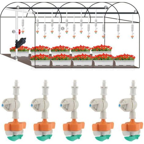 ZOR 5 pièces - Arroseur rotatif avec pulvérisateur suspendu anti-goutte - Accessoires de micro-irrigation pour jardin (1/4)
